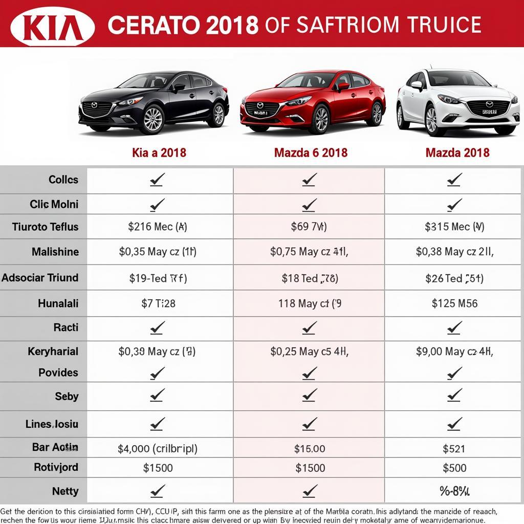 Comparing Prices of Used 2018 Kia Cerato, Mazda 6, and Mazda 2