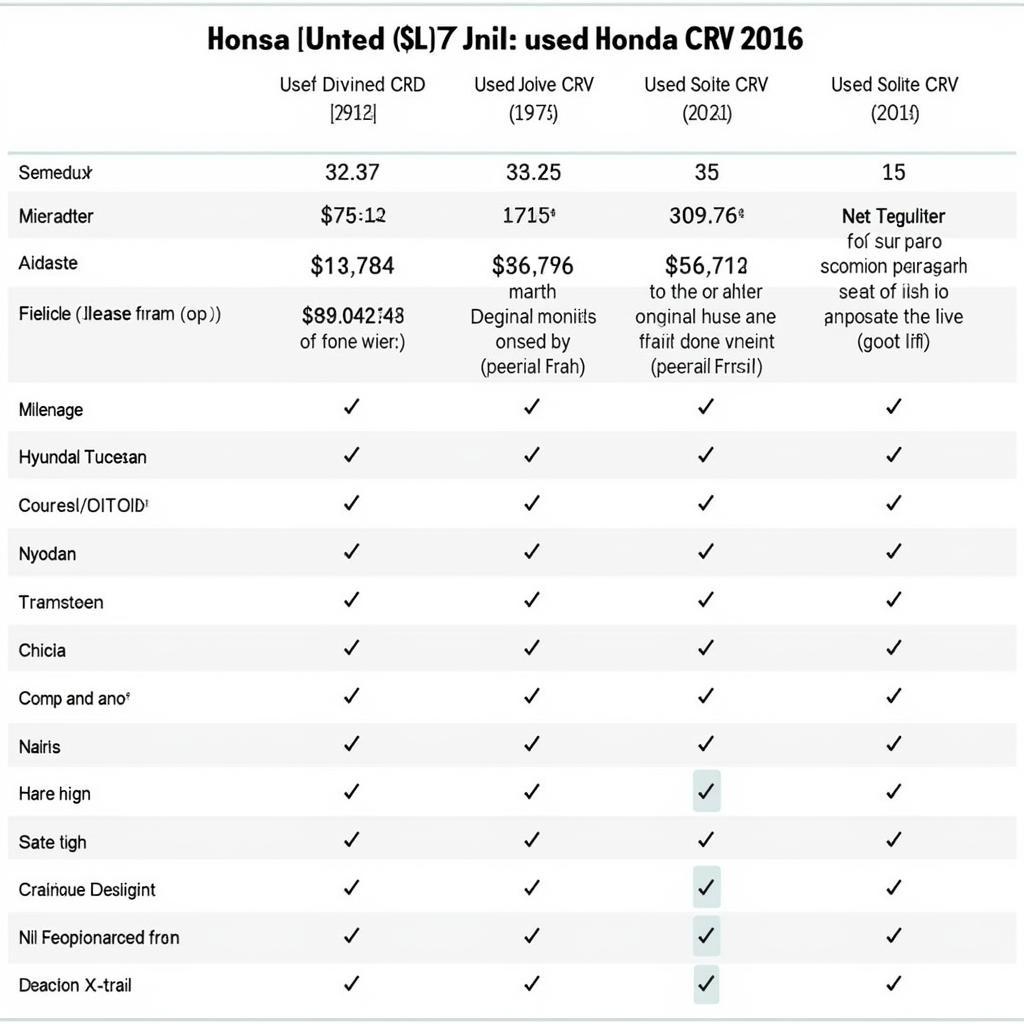So sánh giá xe CRV 2016 cũ với các dòng xe cùng phân khúc