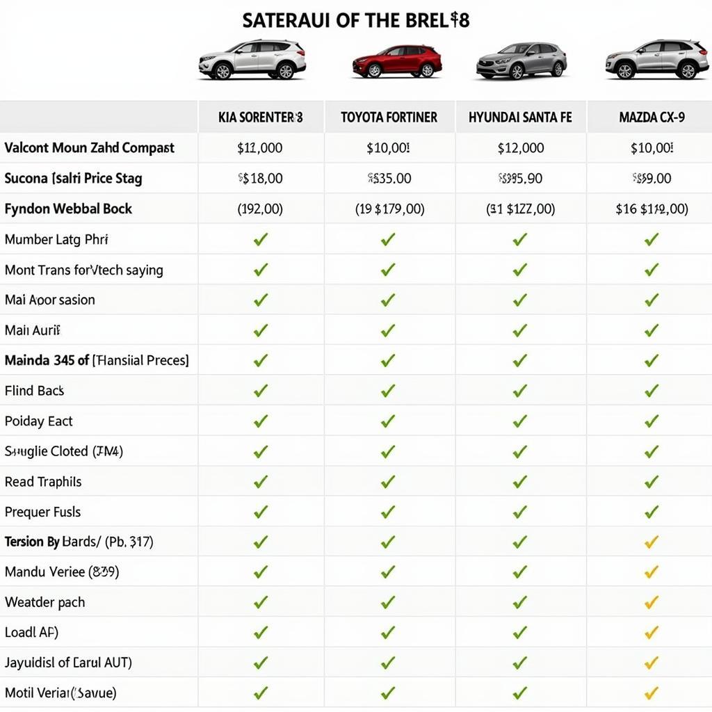 So sánh giá xe Kia Sorento 2016 với các đối thủ