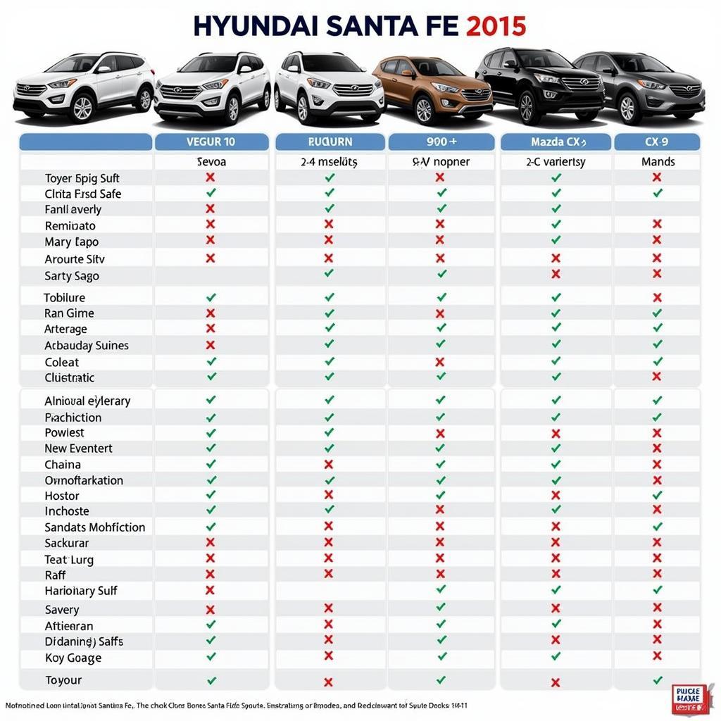 Comparing 2015 Hyundai Santa Fe with Competitors