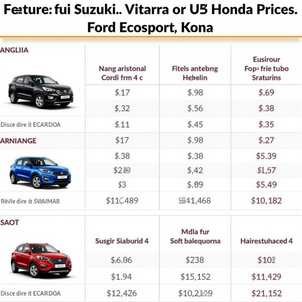 2018 Suzuki Vitara price comparison with competitors