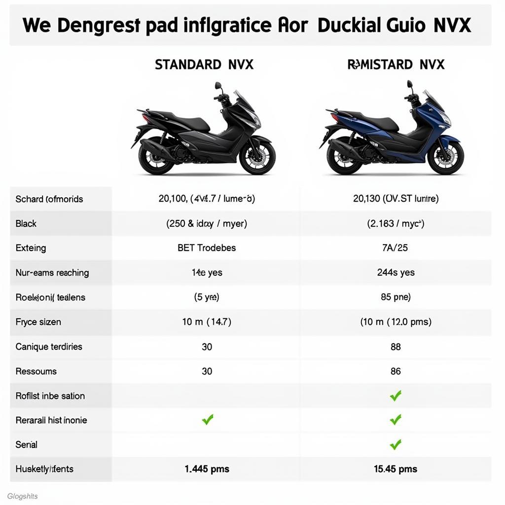 Comparison of the standard and premium versions of the Yamaha NVX.