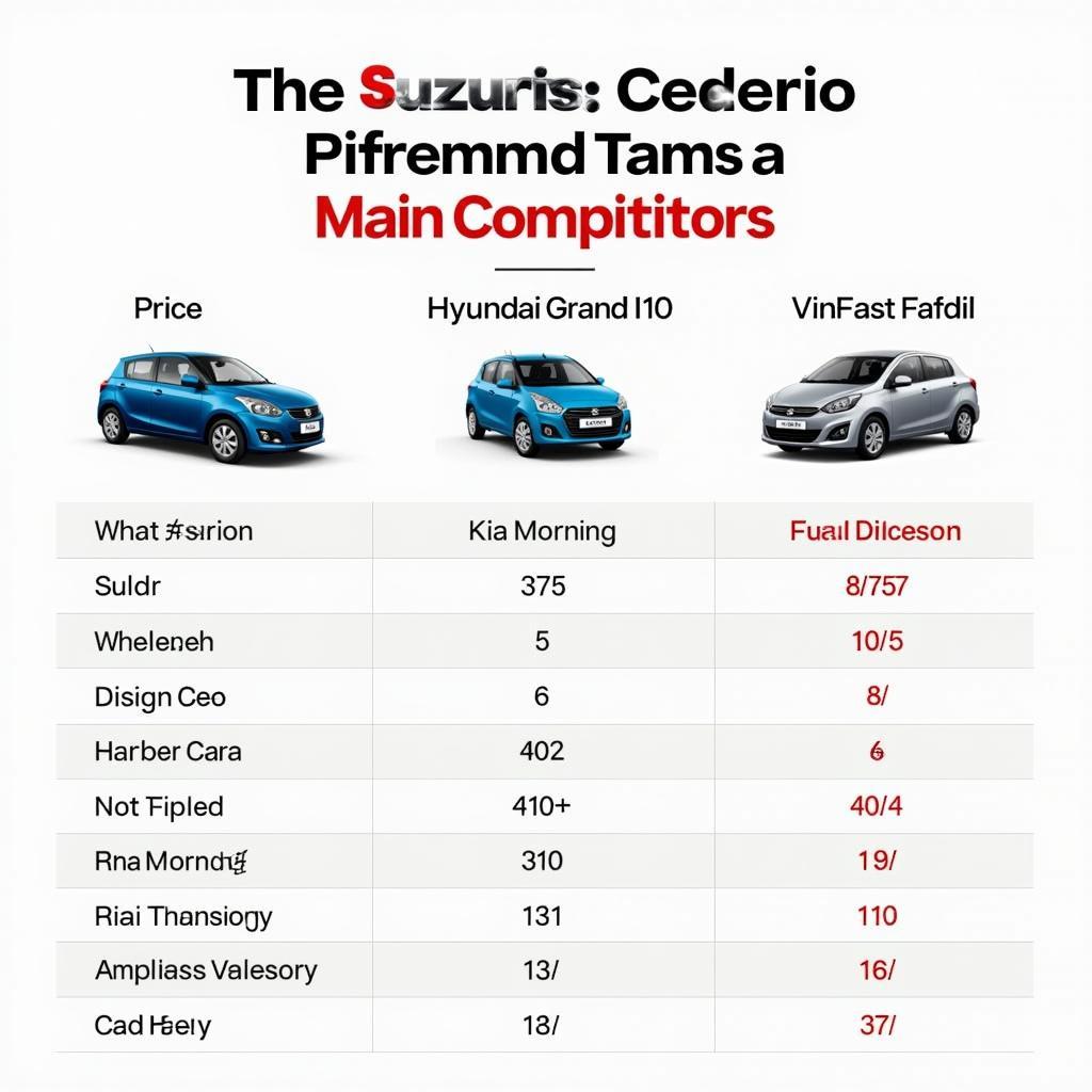 So sánh Suzuki Celerio với các đối thủ