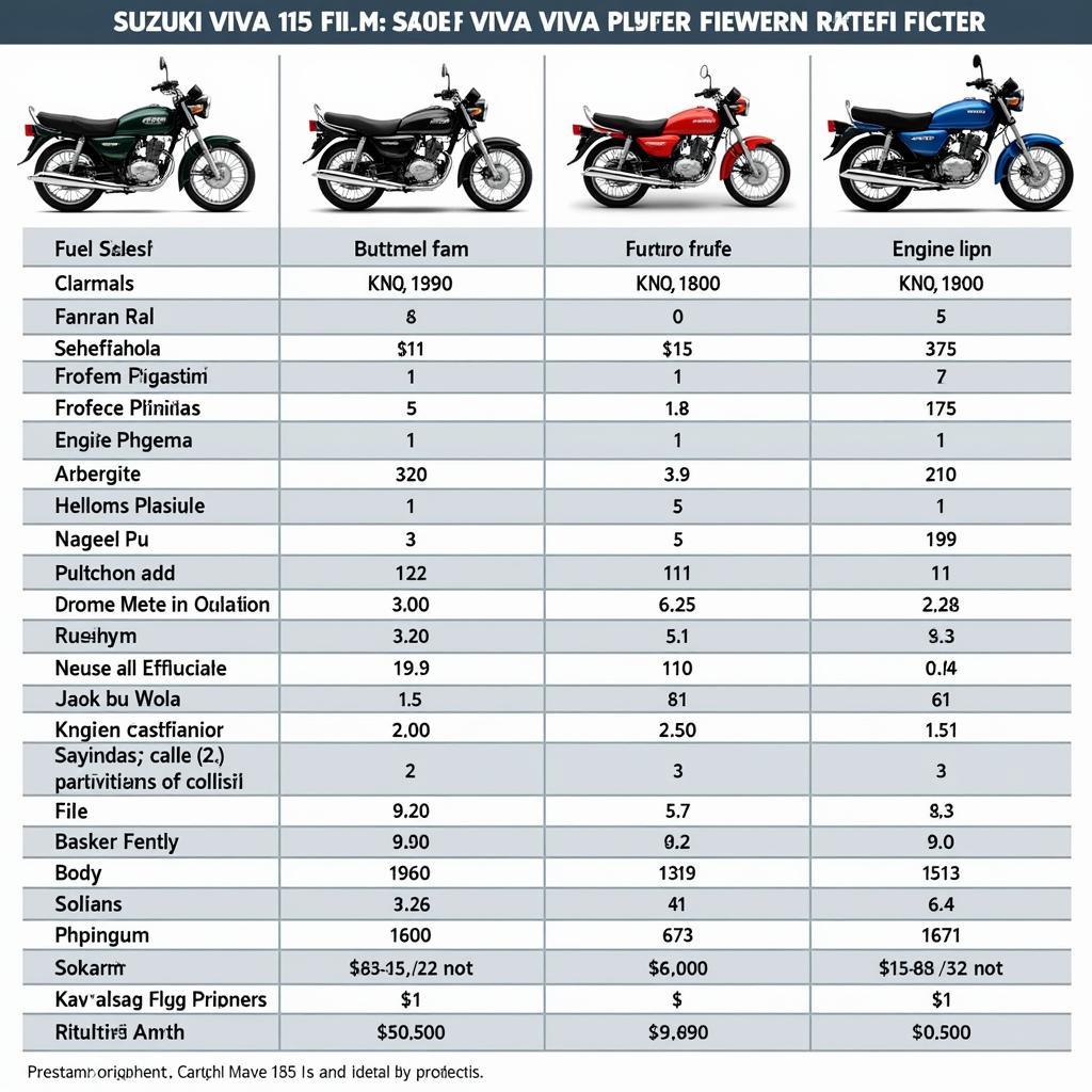 Comparing Suzuki Viva 115 FI with other Motorbikes