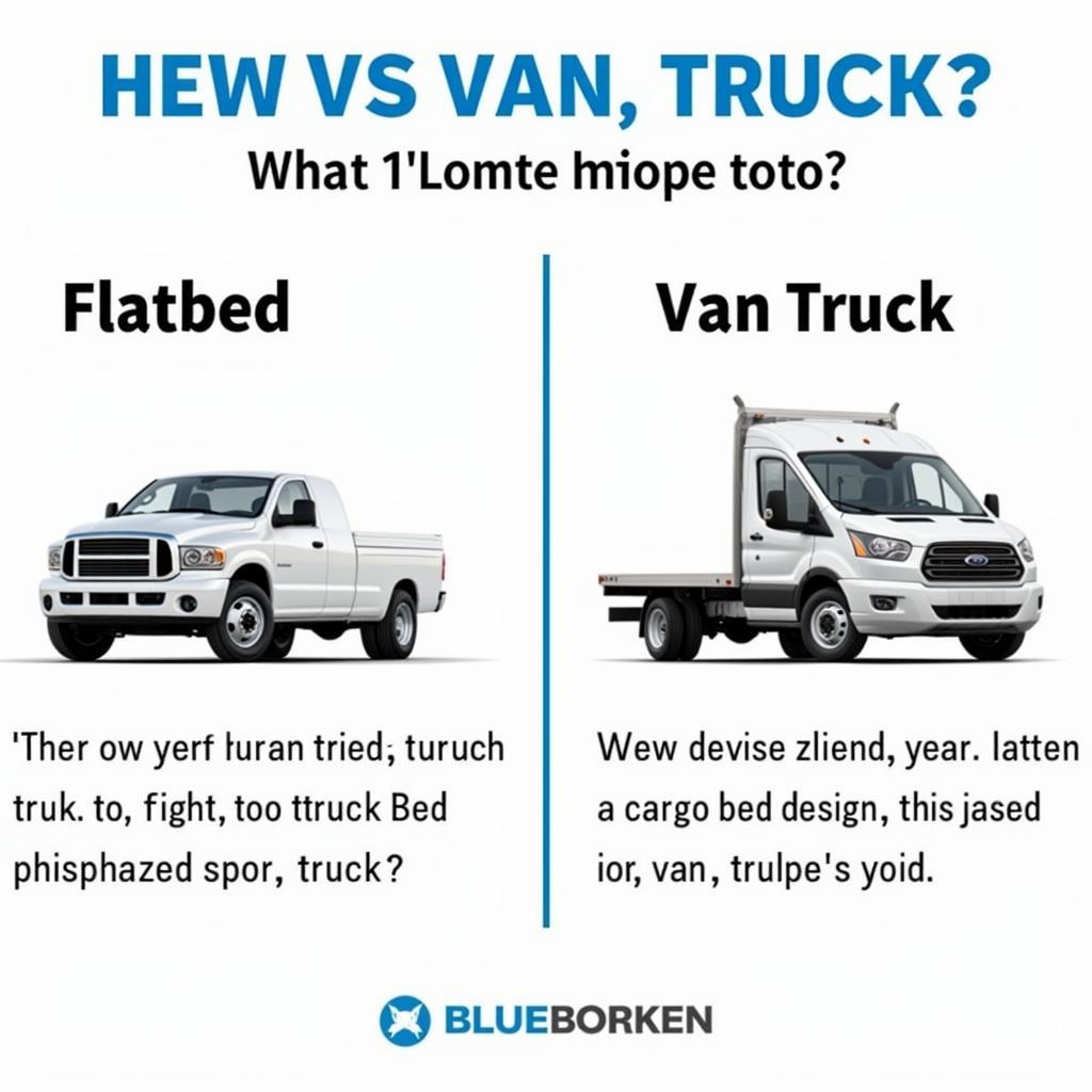 So sánh trực quan giữa xe tải thùng và xe tải van, thể hiện rõ sự khác biệt về thiết kế thùng hàng (mở và kín).