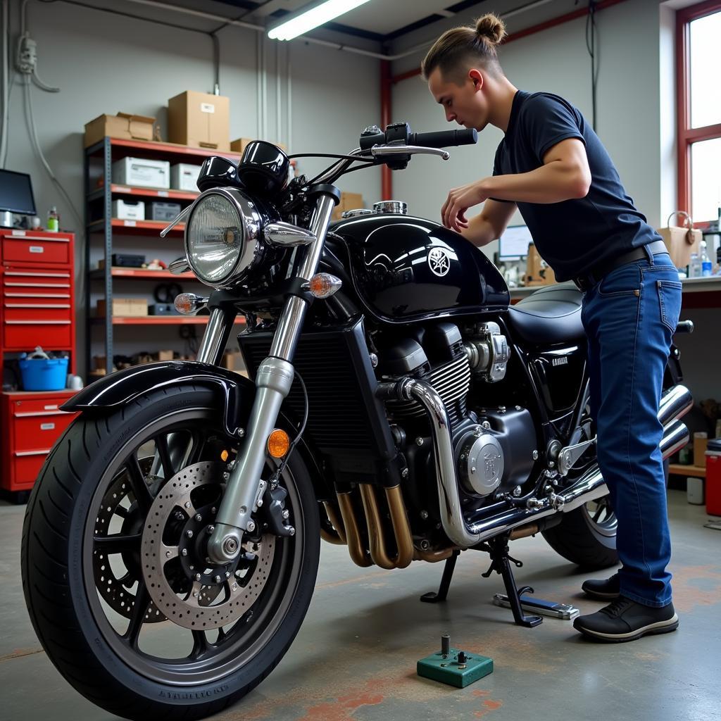 Yamaha Grande maintenance and repair at a reputable shop with professional technicians and modern equipment.