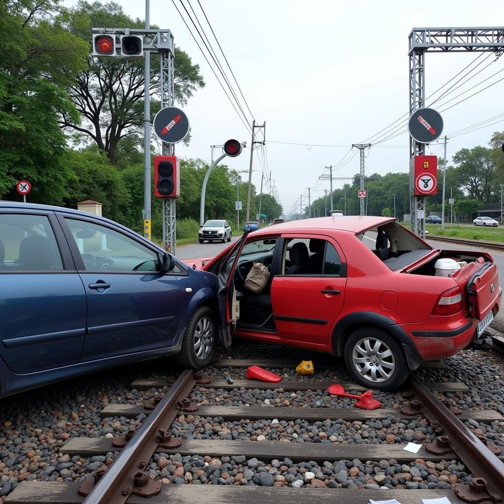 ट्रेन और कार की टक्कर: रेलवे क्रॉसिंग पर ख़तरा