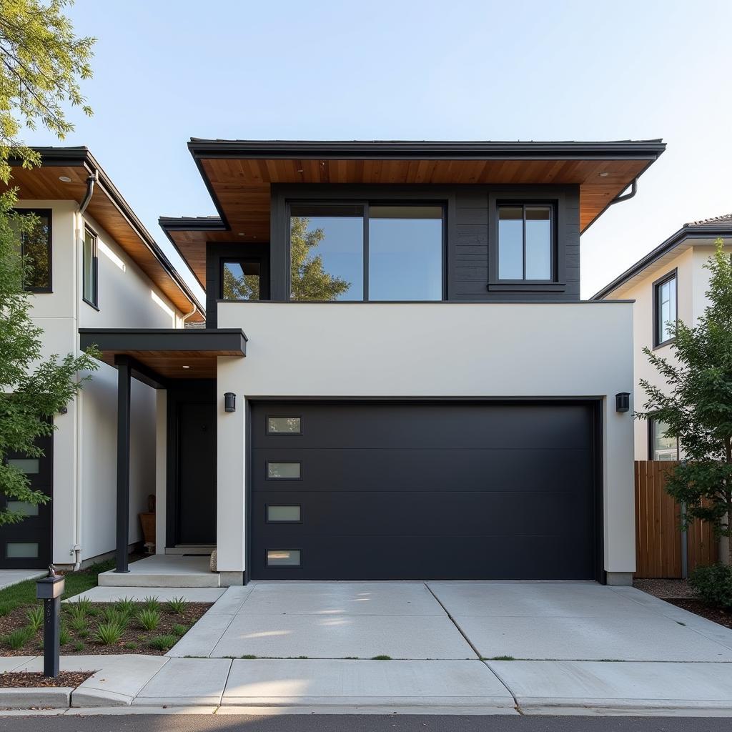 Modern Tube House Design with Integrated Garage: Optimizing Space and Convenience