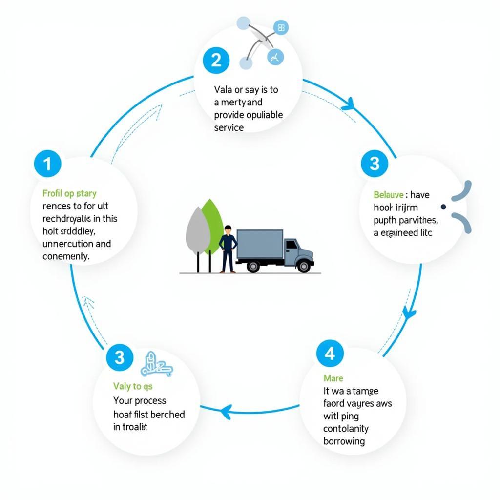 Infographic minh họa các bước thủ tục vay vốn ngân hàng chính sách mua xe tải.