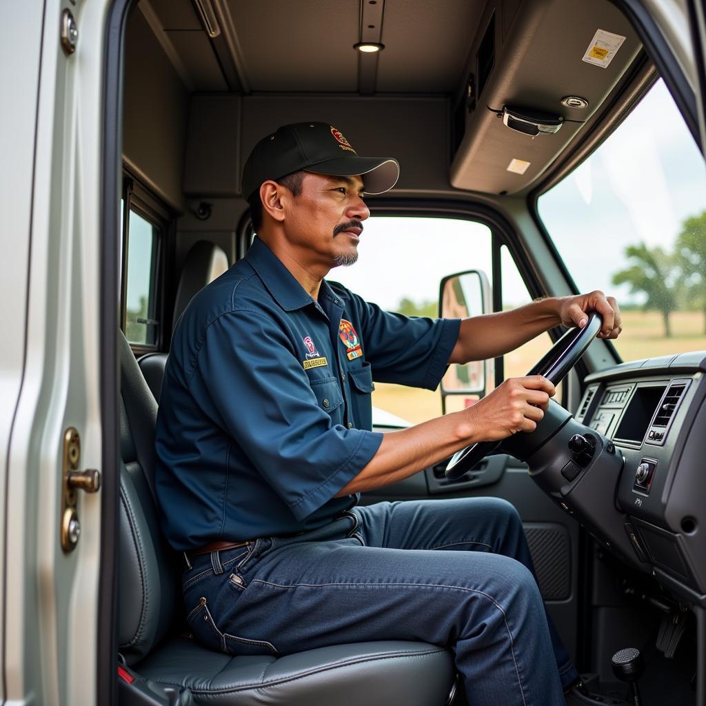 Thương binh sử dụng xe tải vận chuyển