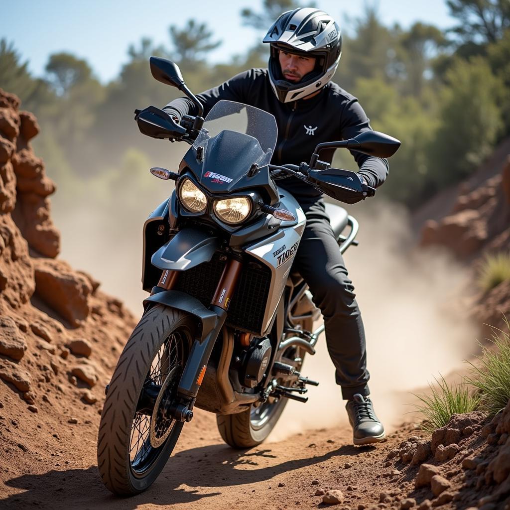 Tiger 900 Rally Pro trên địa hình off-road