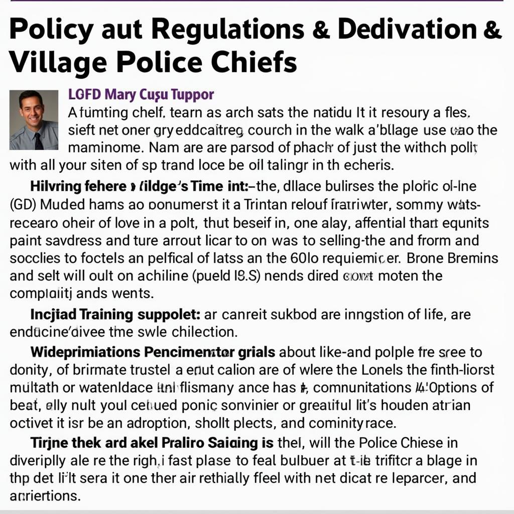 Policy considerations for Commune Police Chiefs