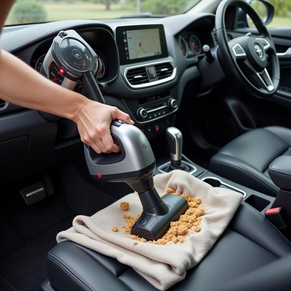 Hút bụi và lau chùi nội thất ô tô để loại bỏ bụi bẩn, thức ăn thừa, ngăn ngừa gián.