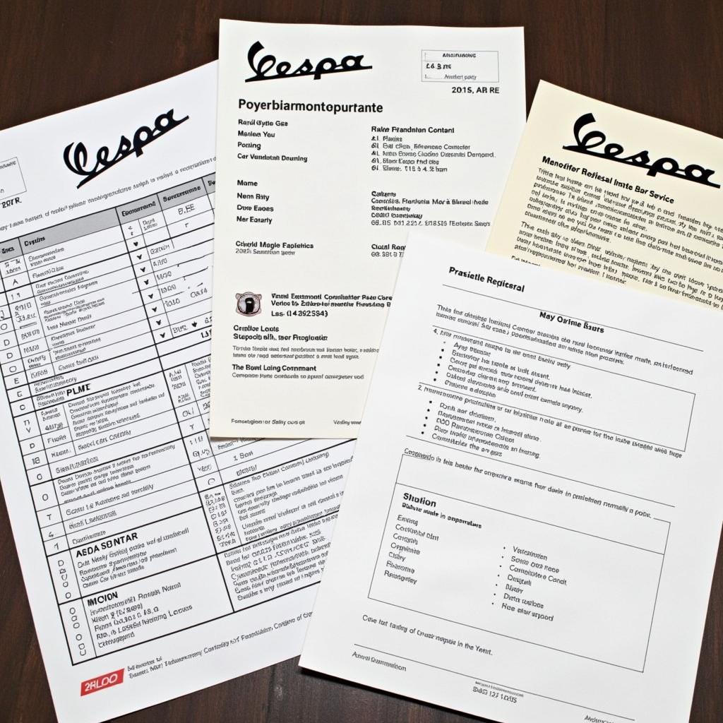 Checking the paperwork of a used Vespa LX 125