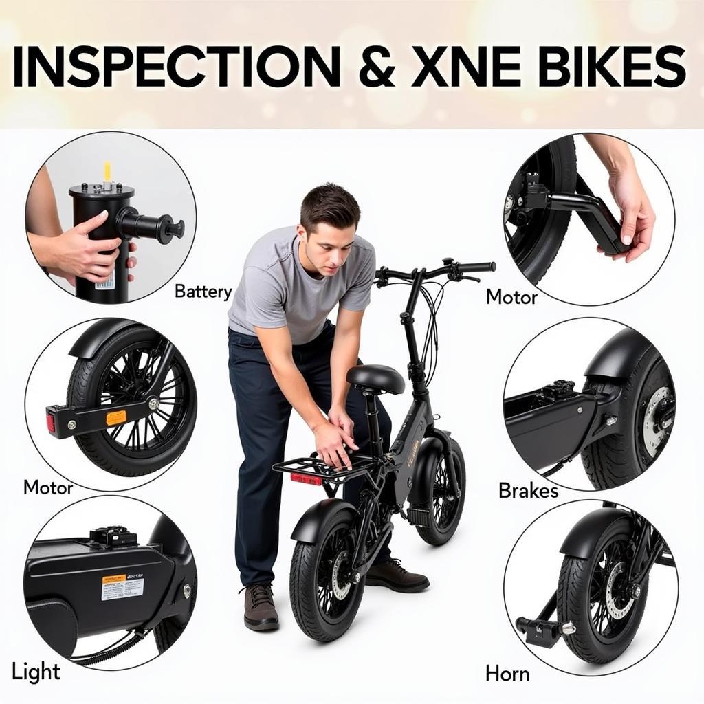 Inspecting the M133 Mini Electric Bike before purchase