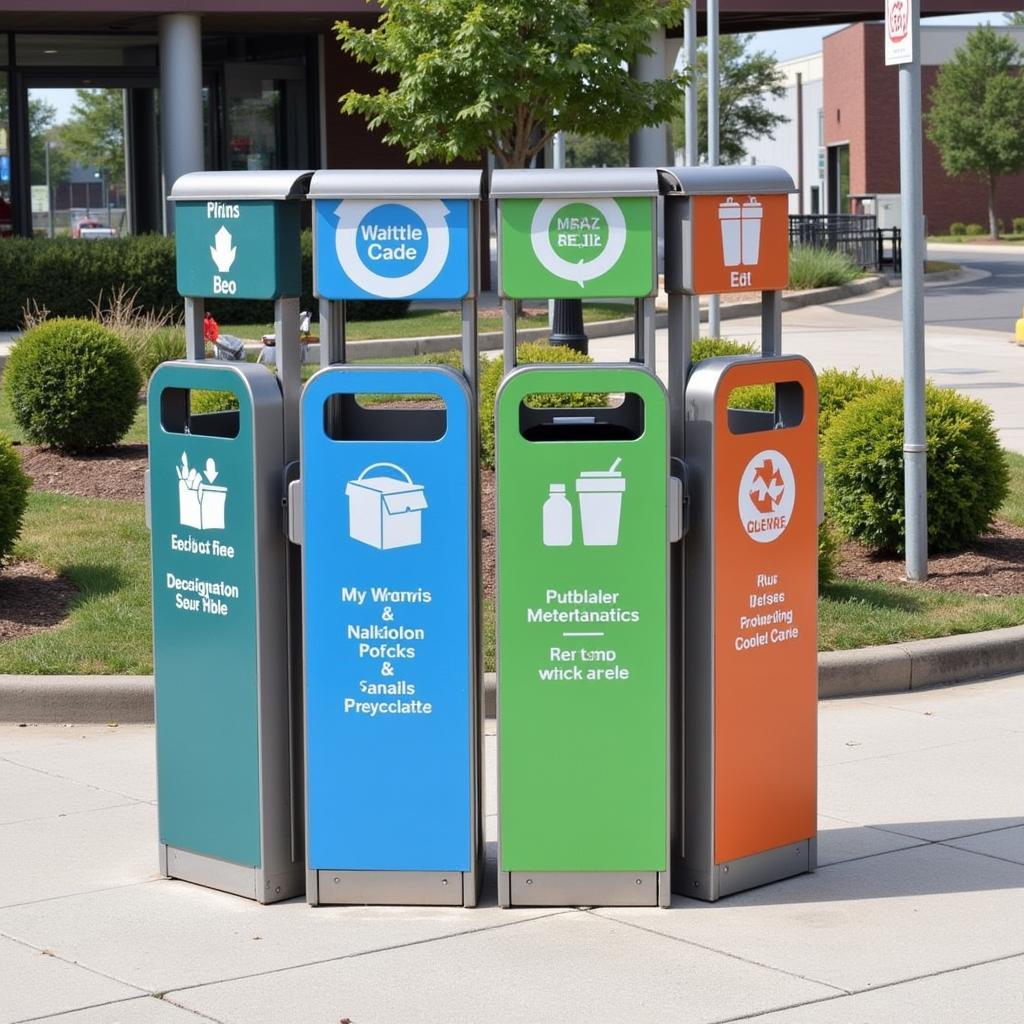 Four-compartment waste sorting bin