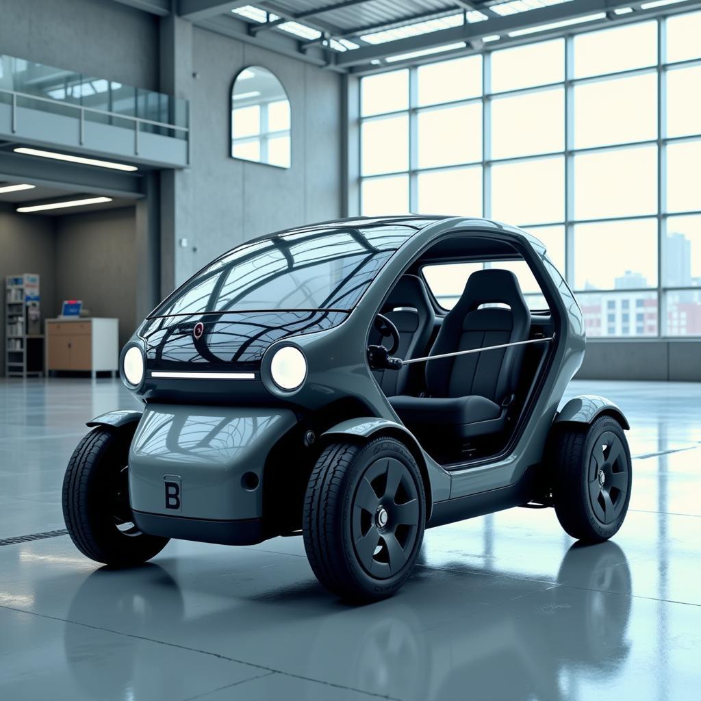 Imagem de um carro elétrico mini futurista