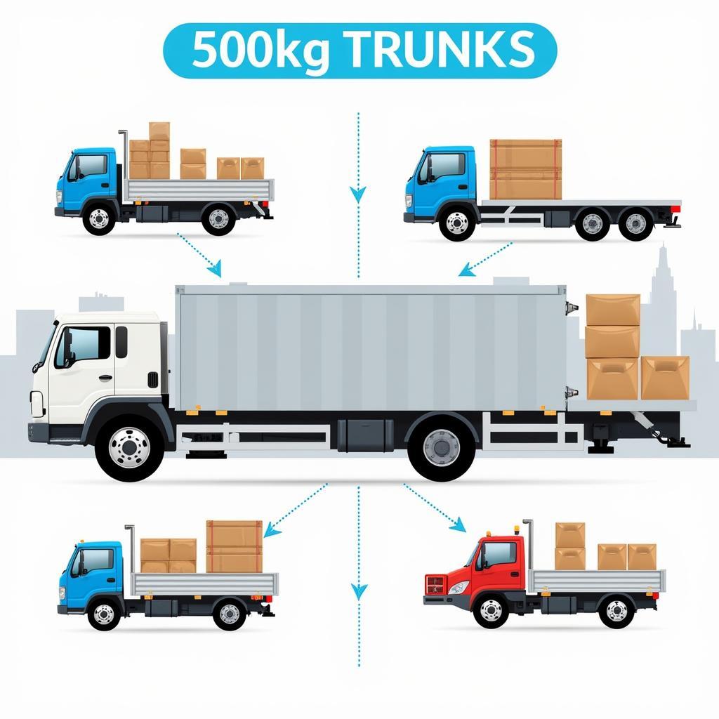 Xe tải 5 tạ vận chuyển hàng hóa