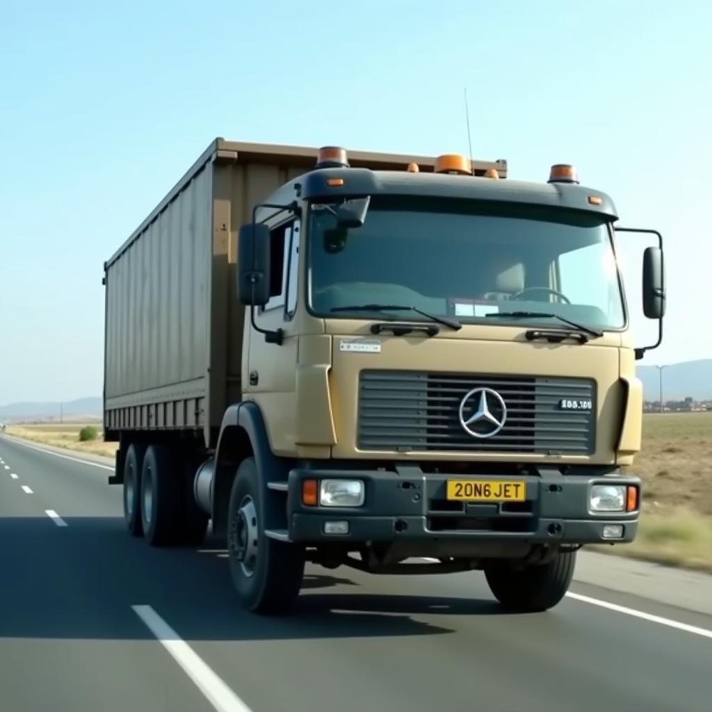 8-ton box truck transporting goods long distance