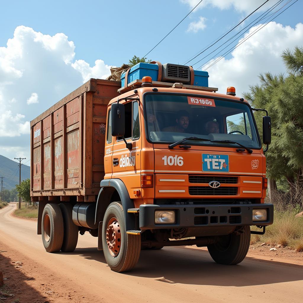 Xe tải vận chuyển quà Tết đến vùng sâu vùng xa, hỗ trợ người nghèo đón Tết ấm no.