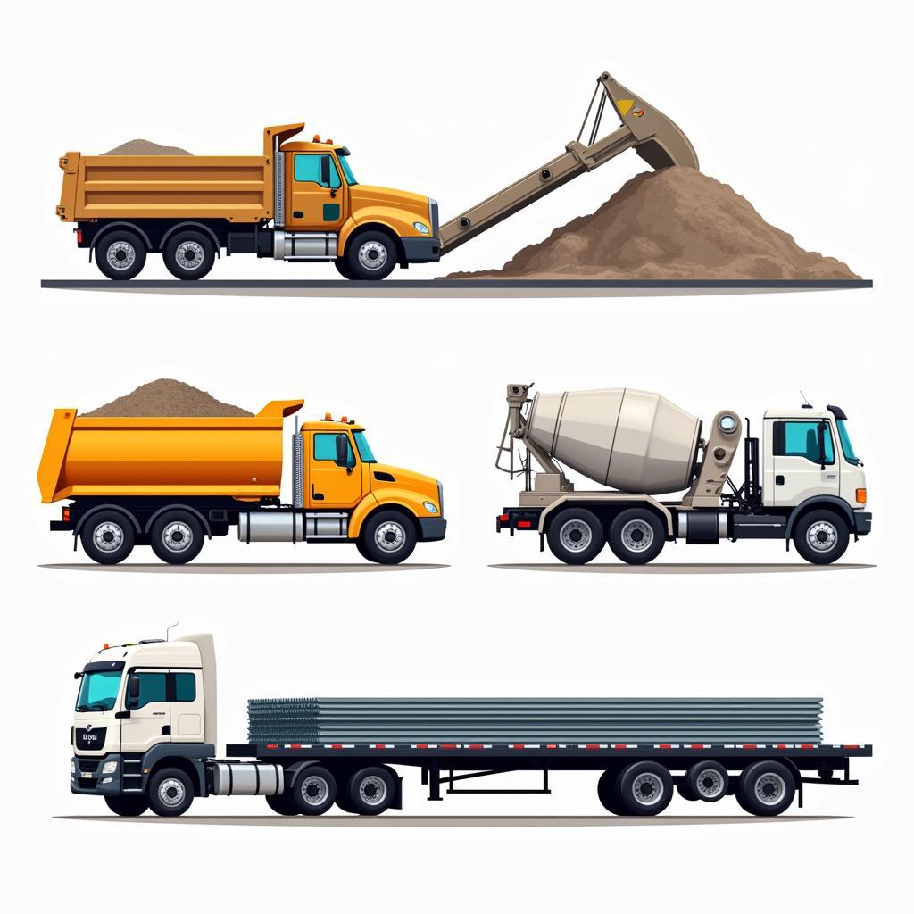 Truck transporting construction materials