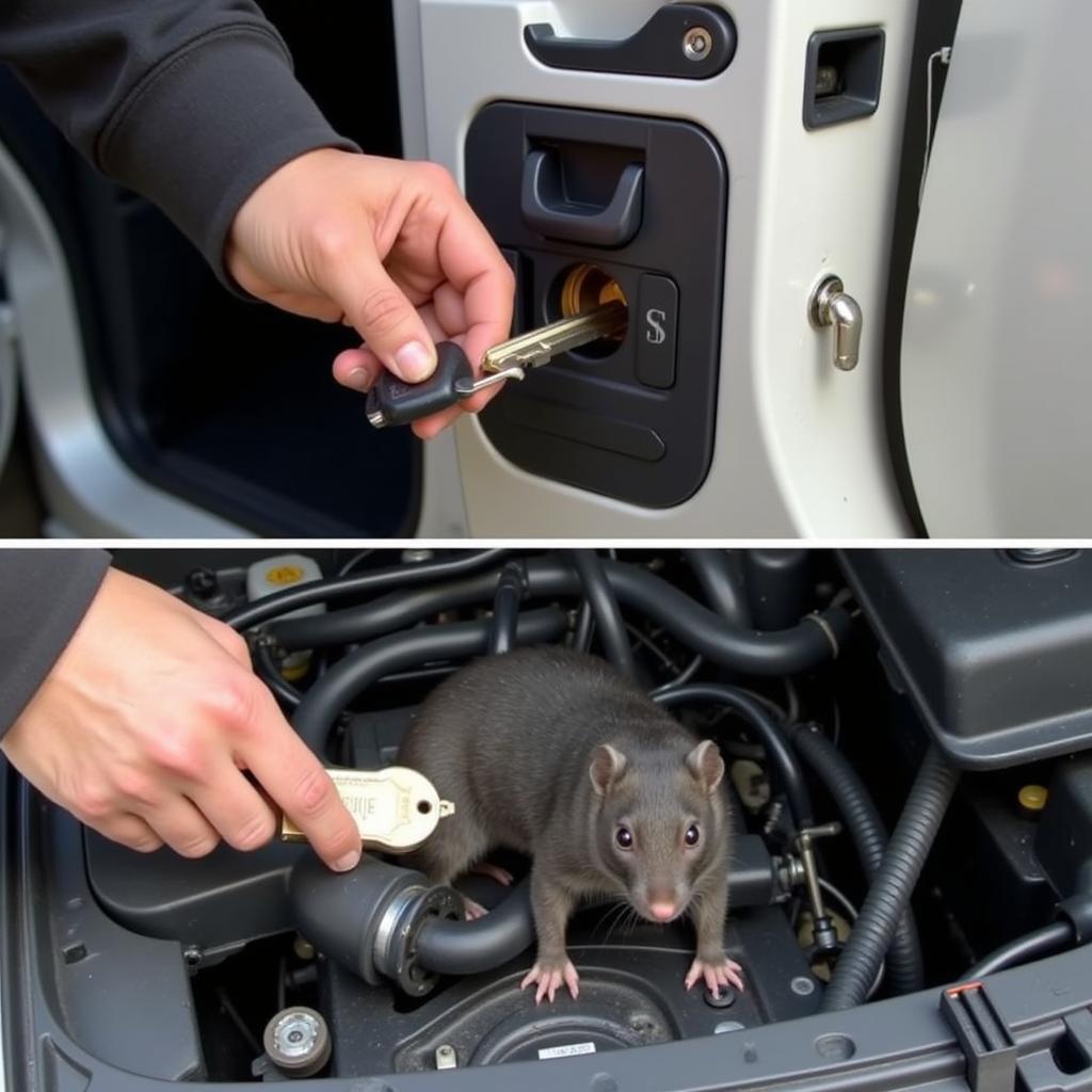 Xử lý khi chuột khóa cửa ô tô