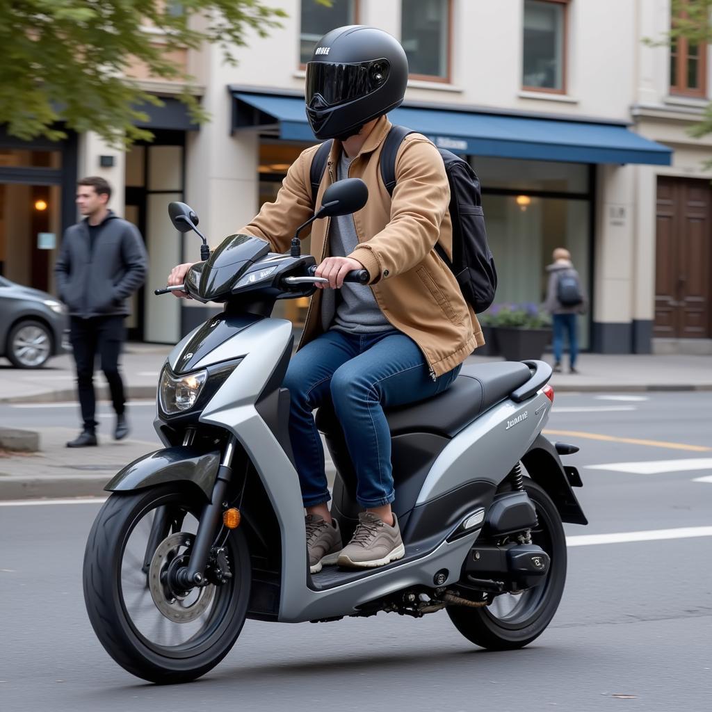 Yamaha Janus in gray on the street