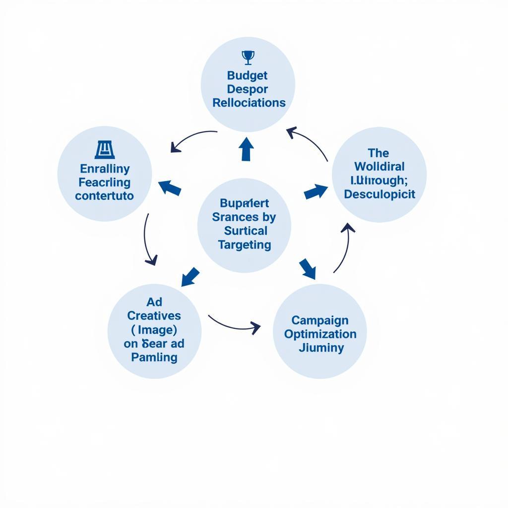 Các yếu tố ảnh hưởng đến hiệu quả quảng cáo Facebook: Biểu đồ thể hiện mối quan hệ giữa đối tượng mục tiêu, ngân sách, hình ảnh/nội dung và tối ưu hóa chiến dịch.